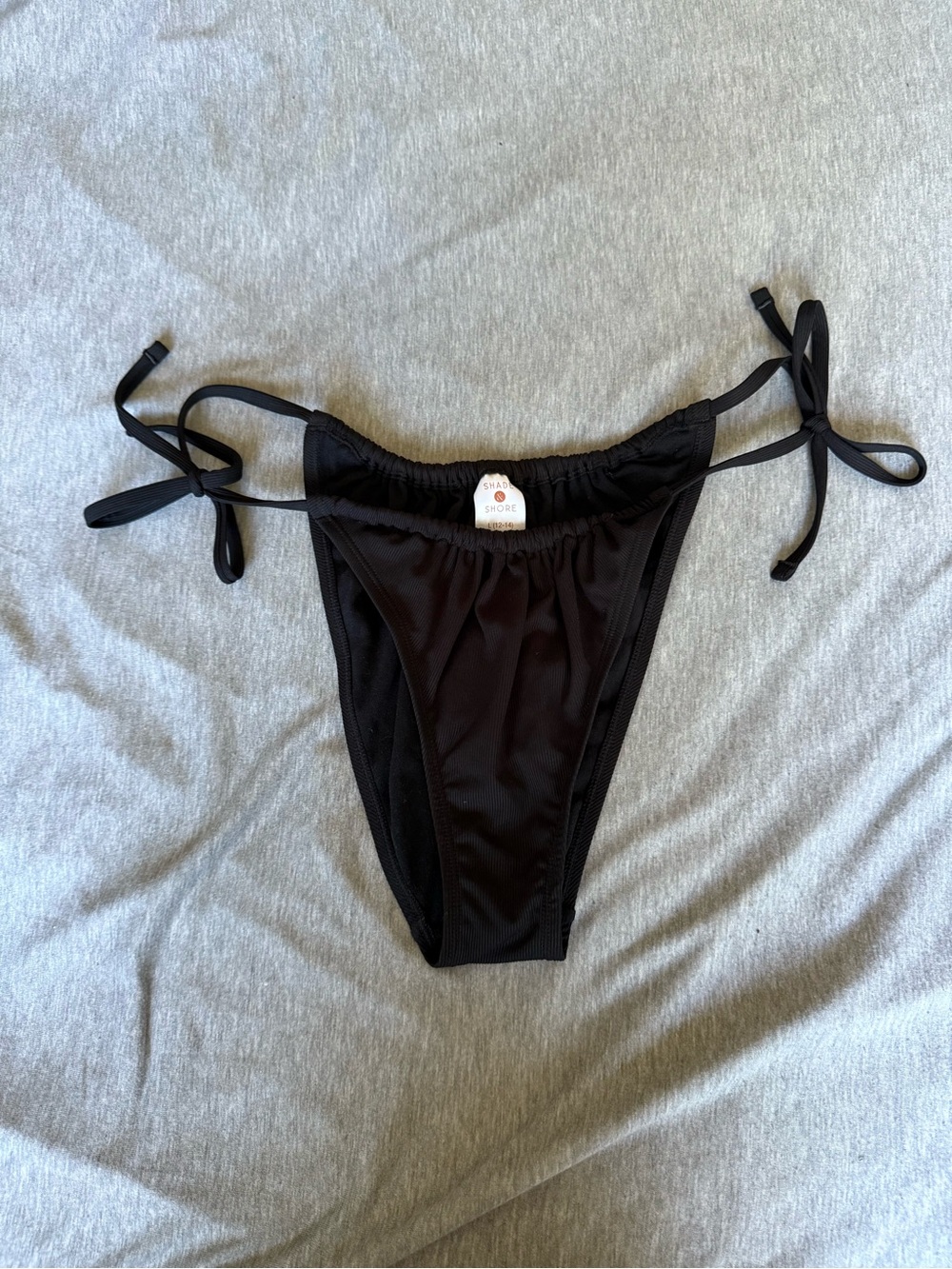 Shade & Shore Black Tie-Side Bikini Bottom